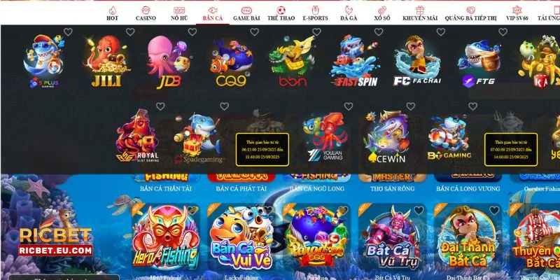 RICBET sở hữu kho game bắn cá cực đỉnh.
